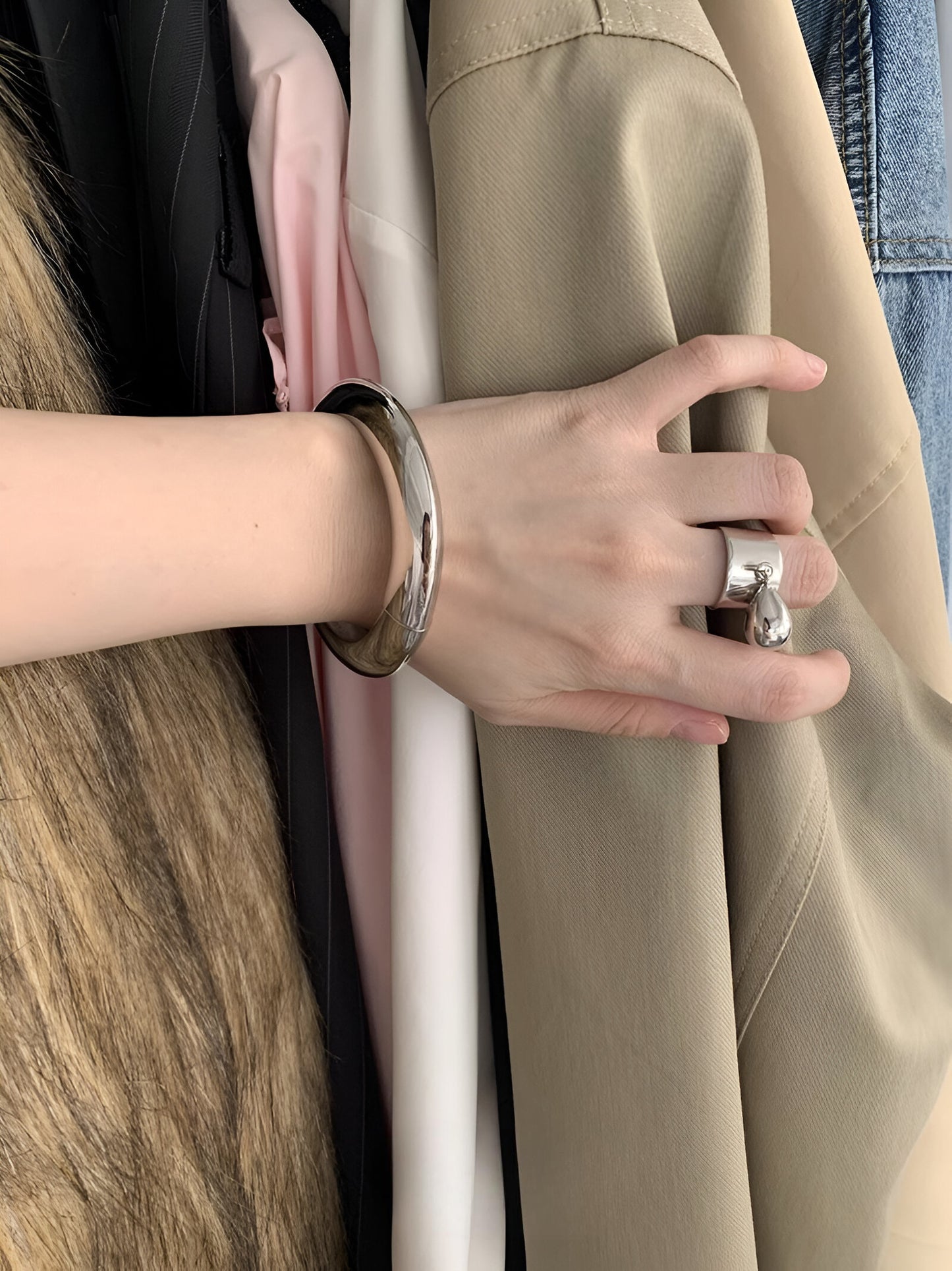 Minimalistic Thin Cuff Futuristic Bracelet