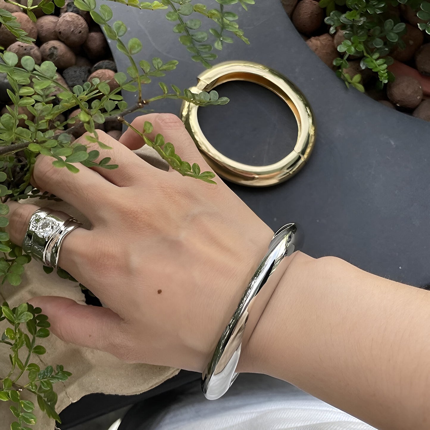 Minimalistic Thin Cuff Futuristic Bracelet