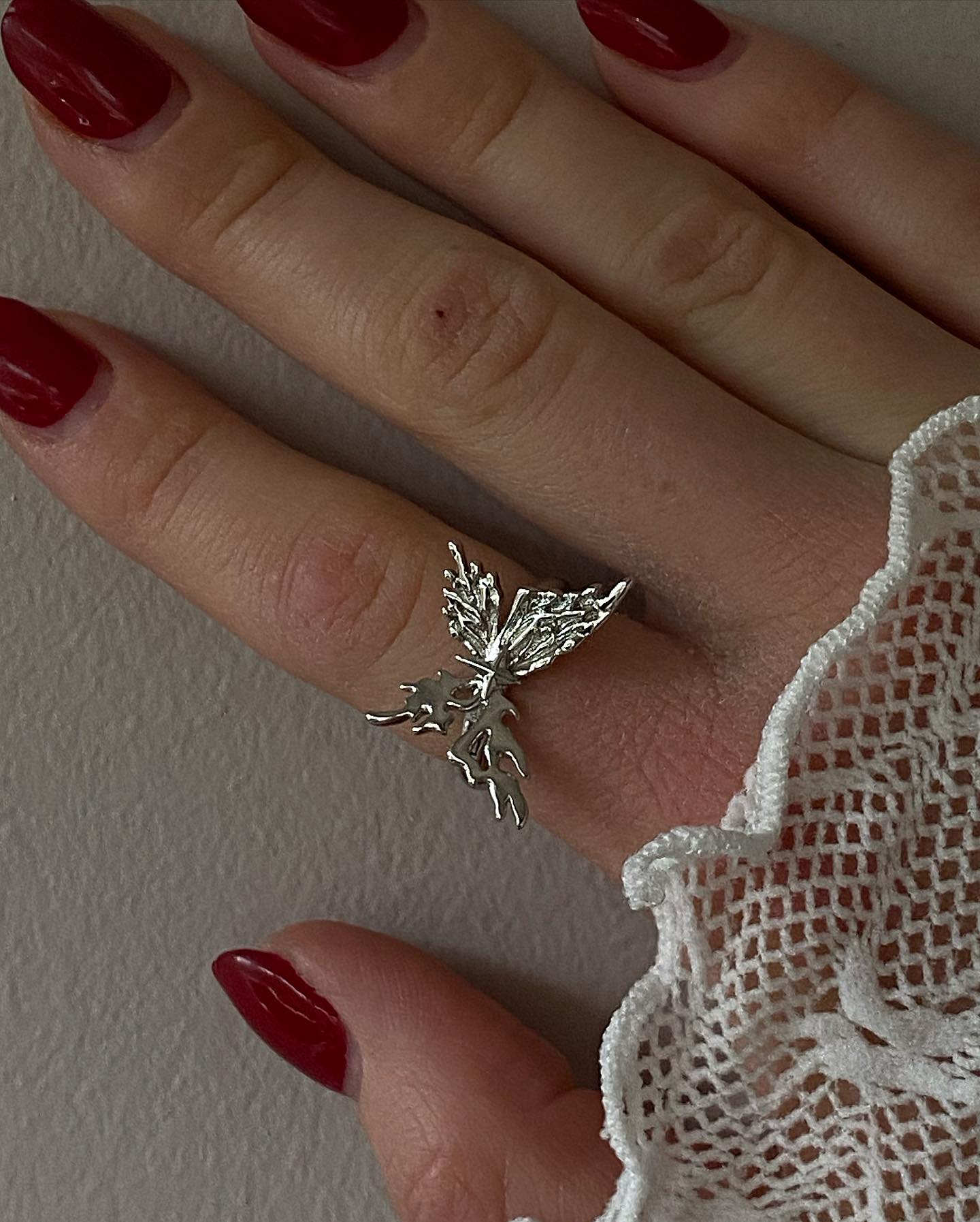 Molten Butterfly Flame Statement Ring
