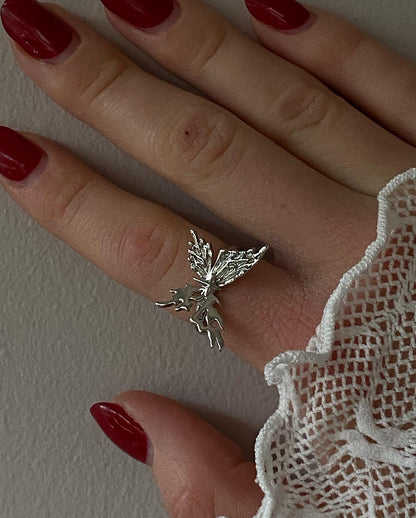 Molten Butterfly Flame Statement Ring