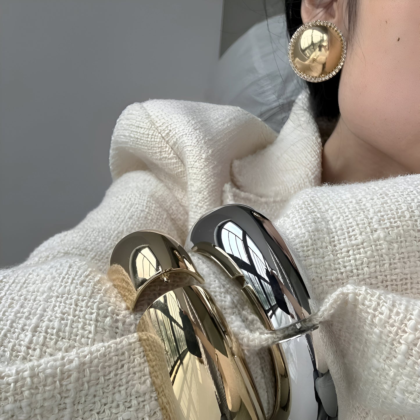 Bold Hinge Bangle Cuff Bracelet