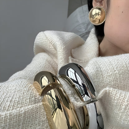 Bold Hinge Bangle Cuff Bracelet