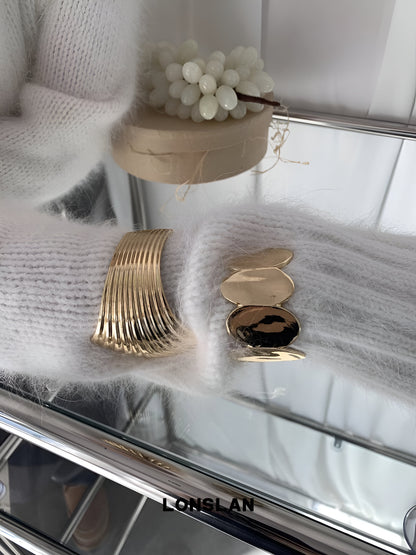 Textured Seashell Open Cuff Bracelet