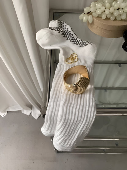 Textured Seashell Open Cuff Bracelet
